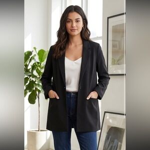 MANGO Women's Black Blazer Relaxed Fit Size Small
